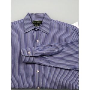 Lauren Ralph‎ Lauren Mens 16 32/33 Large Slim Fit Striped casual Dress Shirt